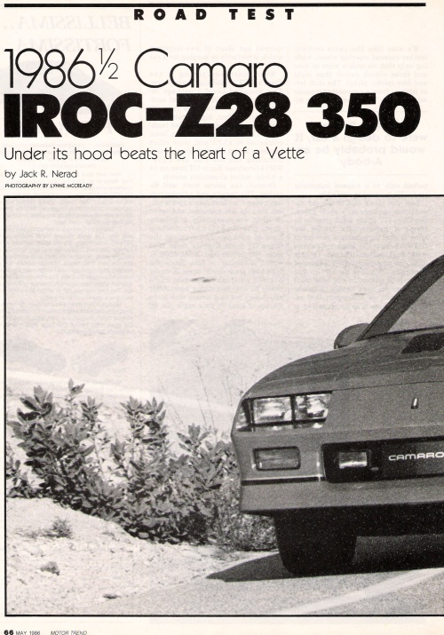 1986.5 Camaro IROC-Z28 Road Test