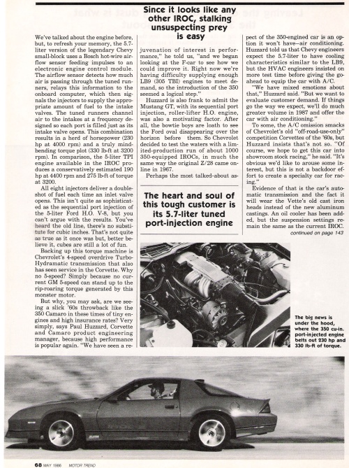 1986.5 Camaro IROC-Z28 Road Test