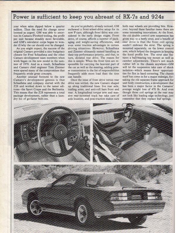 1982 Camaro Z28 - Motor Trend January 1982