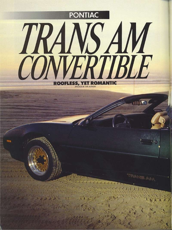 Road & Track - 1991 Performance Cars - Firebird Trans Am Convertible