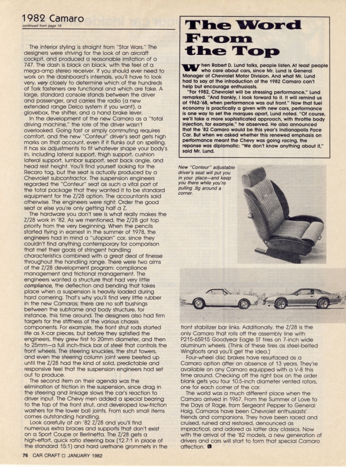 You've Come a Long Way, Camaro Car Craft January 1982