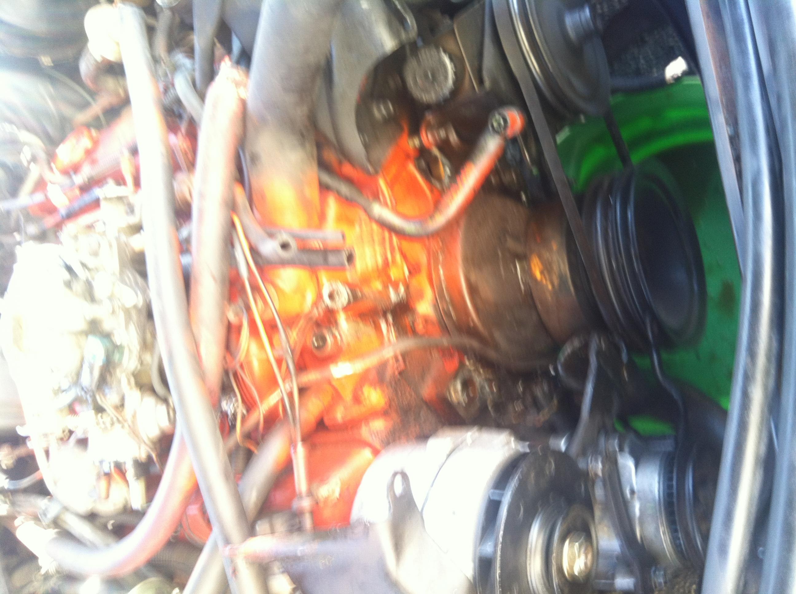 Spilled Coolant on Engine  