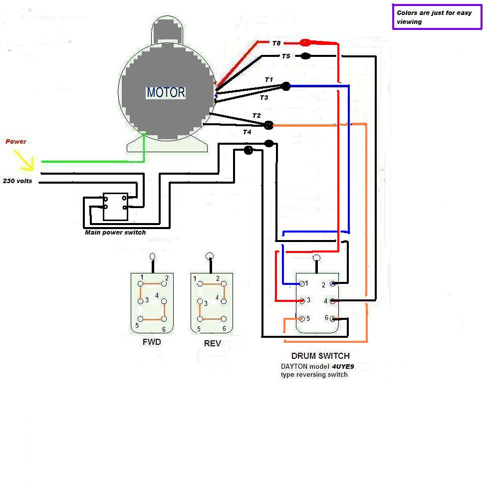 Help wiring 220v 1phase reversing switch - Third ...