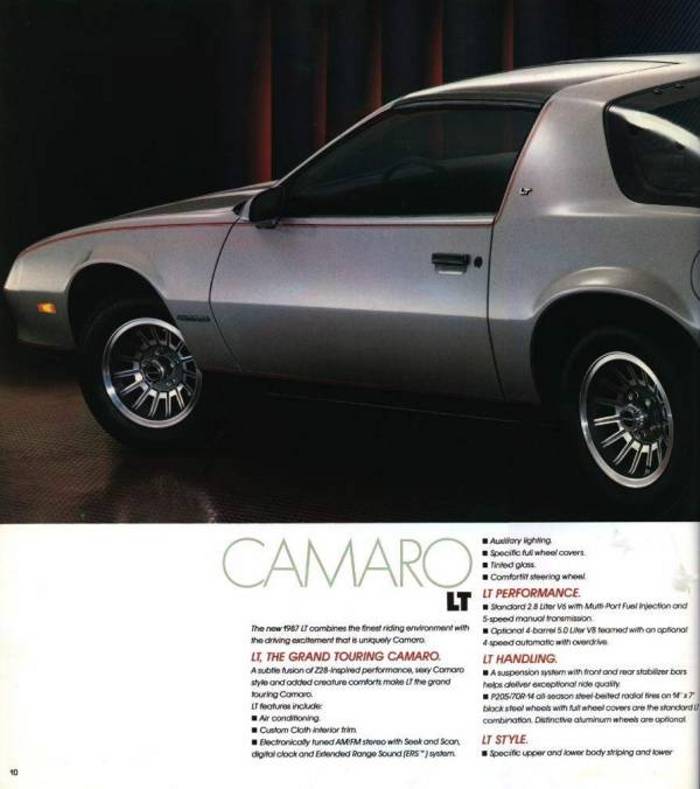 1987 Chevrolet Camaro Sales Brochure