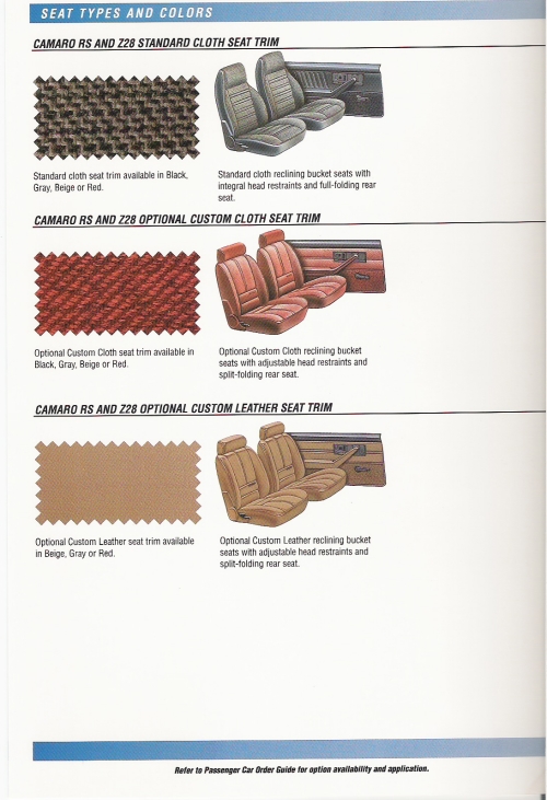 1992 Camaro Order Brochure