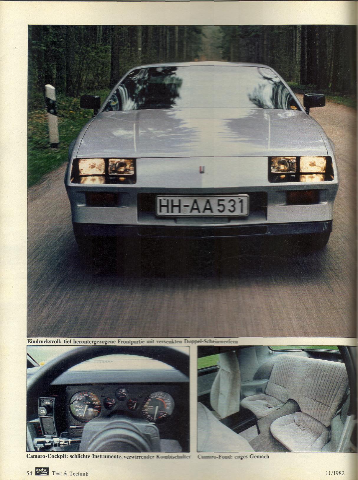 1982 Z28-E Auto Moto and Sport Magazine - November 1982 - ThirdGen.Org