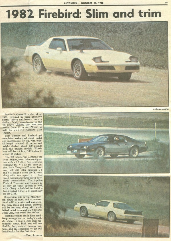 1982 Firebird and Camaro Preview