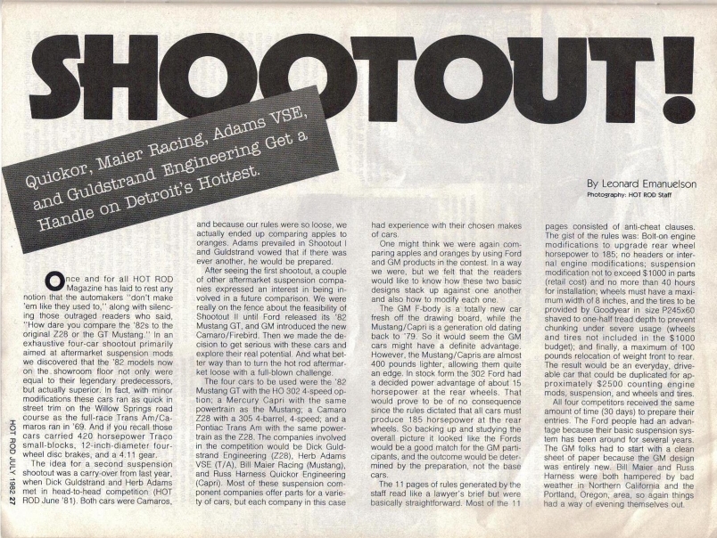 Hot Rod - Shootout! Guldstrand Camaro - July 1982