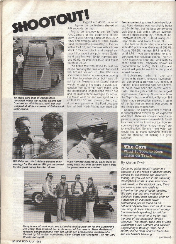 Hot Rod - Shootout! Guldstrand Camaro - July 1982