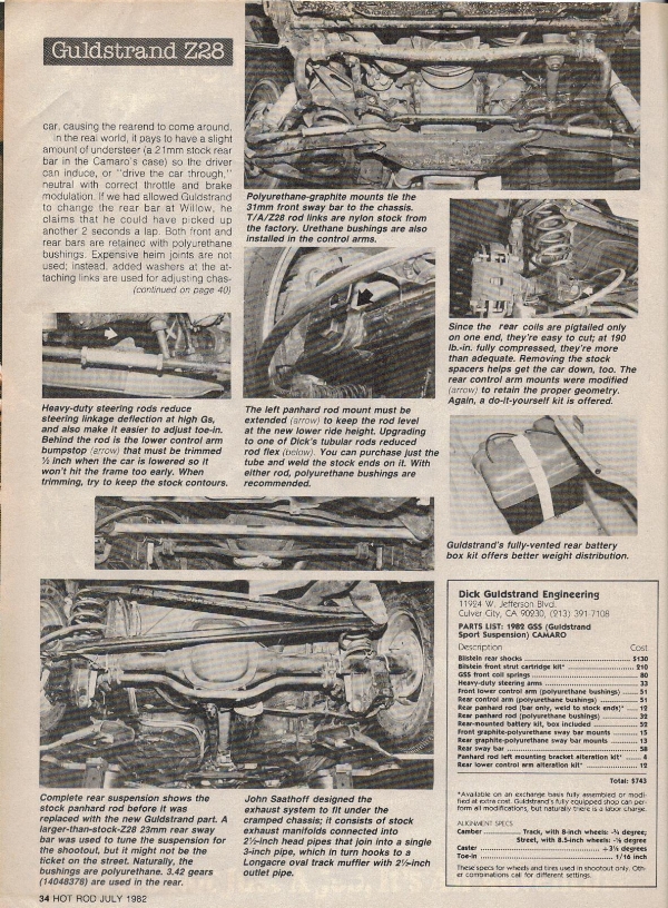 Hot Rod - Shootout! Camaro Prep - July 1982