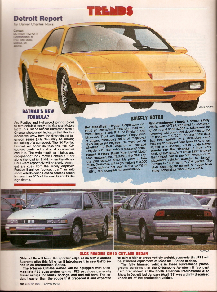 Batman's New Formula - Motor Trend - August 1989