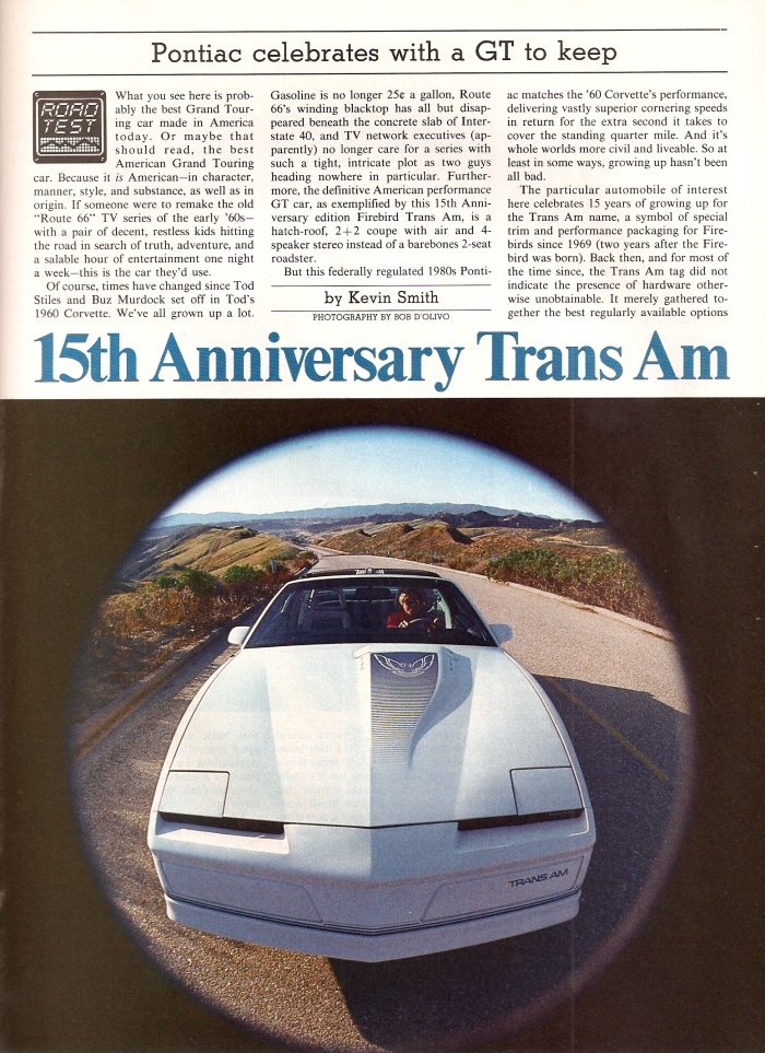 15th Anniversary Trans AM - Motor Trend - July 1984